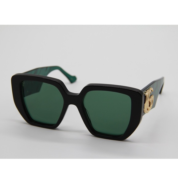 NEW GUCCI GG0956S 001 BLACK GREEN WOMEN’S SUNGLASSES - Picture 4 of 14